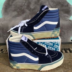 VANS SK8-HI STACKED LX SUEDE/CANVAS CHECKERBD/NVYW